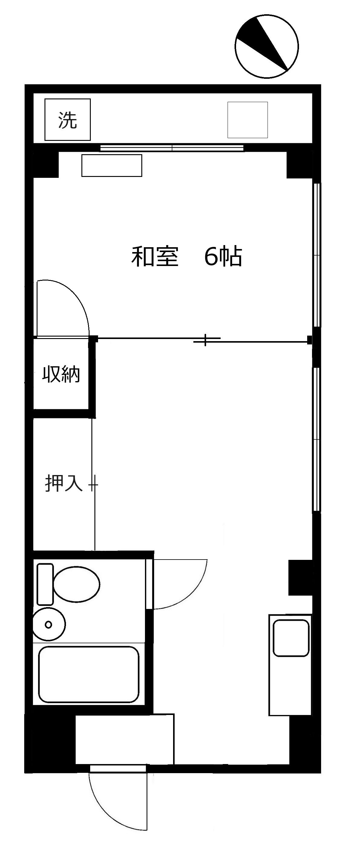 ドミシール多喜(1DK/3階)の間取り写真