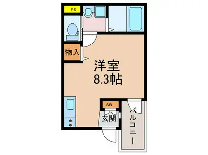 BELLEZA千舟(ワンルーム/2階)の間取り写真