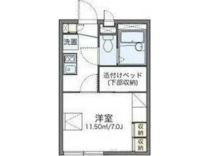 レオパレス沙祐奈(1K/2階)の間取り写真