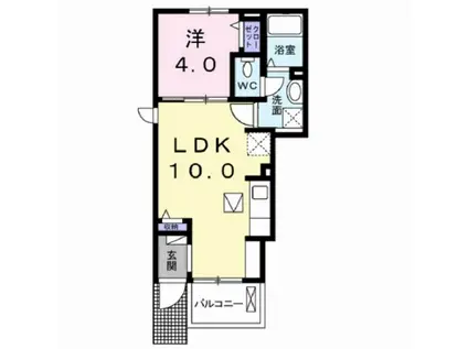 前川カームリー(1LDK/1階)の間取り写真