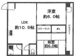リノGRANDBELLE姫路(2LDK/4階)の間取り写真