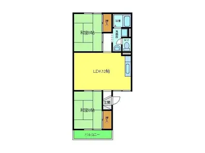 シャトードイワネM号館(3DK/1階)の間取り写真