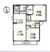 ヴィラージュ C棟(2LDK/2階)の間取り写真