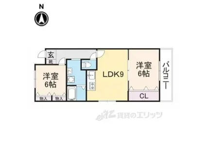 プラムキャッスルS-Ⅰ(2LDK/6階)の間取り写真