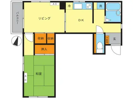 小林ビル(2DK/2階)の間取り写真