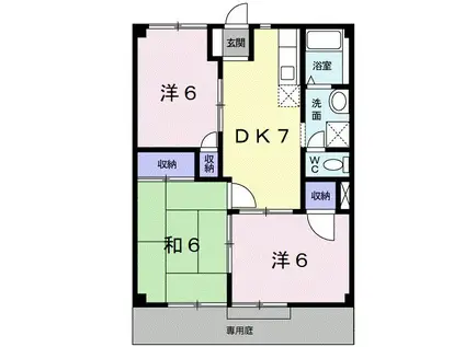 MハイツII(3DK/1階)の間取り写真