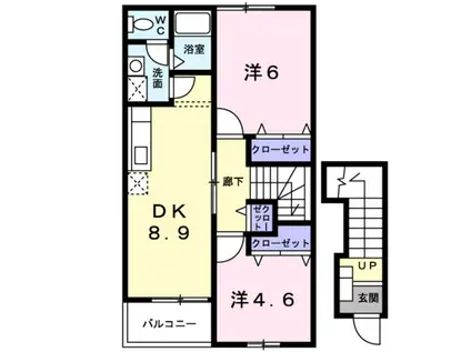 セントレア小野 B棟(2LDK/2階)の間取り写真