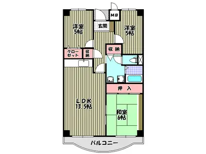プレスト・コート壱番館(3LDK/10階)の間取り写真