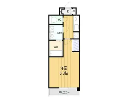 エスレジデンス福島玉川TRES(1K/11階)の間取り写真