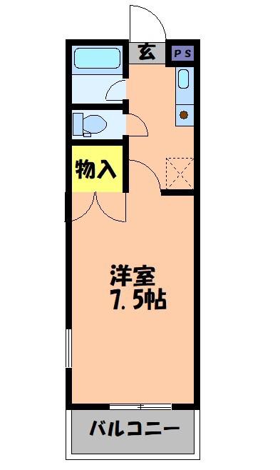 サンワビル(1K/2階)の間取り写真