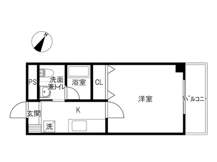 ロイヤルハイネス(1K/4階)の間取り写真