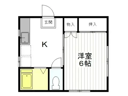 ホワイトハイツ第1(1K/1階)の間取り写真