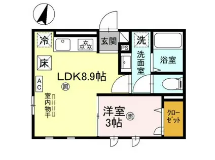 D-GRACE秋月(1LDK/1階)の間取り写真