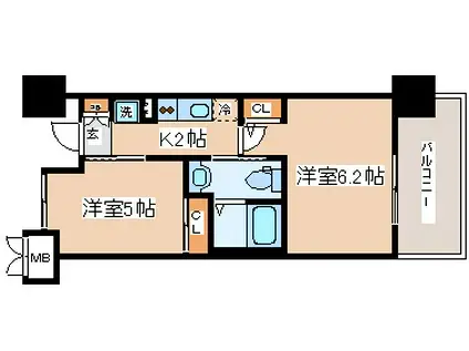 エステムプラザ神戸西Vミラージュ(2K/10階)の間取り写真