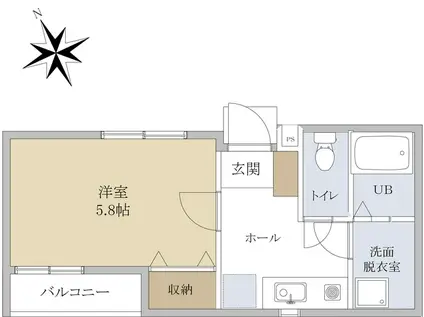 PLUMAS東武練馬(1K/1階)の間取り写真