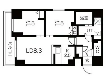 プレール・ドゥーク南千住(2LDK/13階)の間取り写真