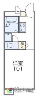 レオパレス栖(1K/1階)の間取り写真