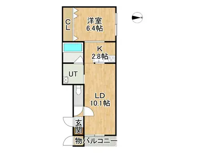 フォルテッシモ(1LDK/1階)の間取り写真