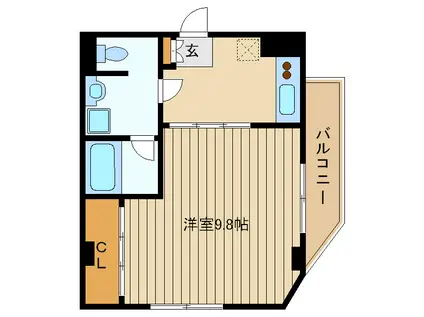 ラ・ブランシェ(1K/1階)の間取り写真