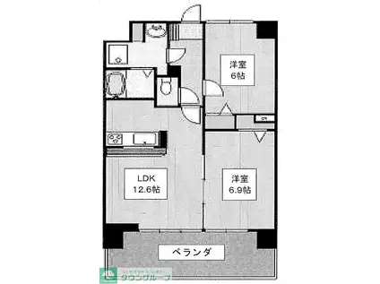 エスペランサ光が丘(2LDK/1階)の間取り写真