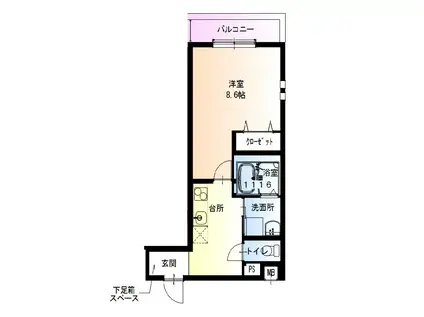 フジパレス今津中ウエスト(1K/2階)の間取り写真