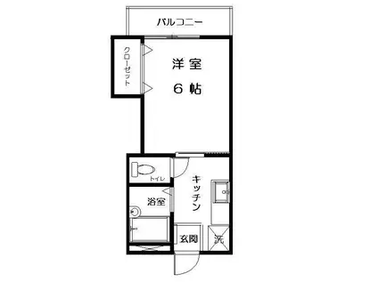 グローリー上野毛(1K/1階)の間取り写真
