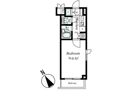 ルーブル南馬込弐番館(1K/2階)の間取り写真
