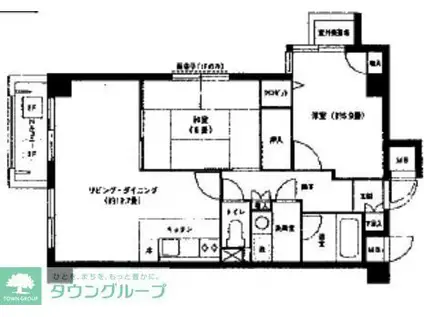 ベルグレイス八雲台(2LDK/1階)の間取り写真