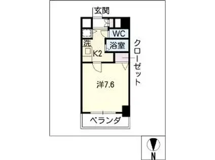 名古屋STATION(1K/3階)の間取り写真