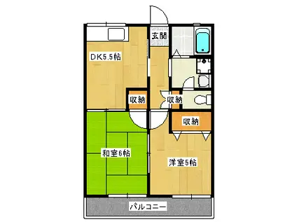 セルティア(2DK/2階)の間取り写真