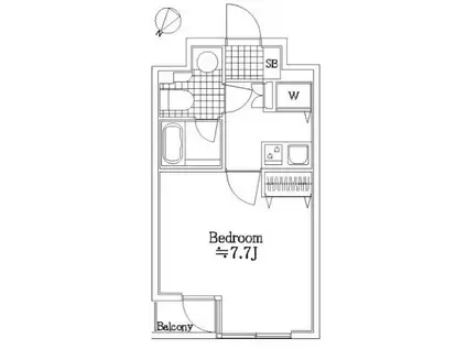 シンシア六本木(1K/11階)の間取り写真