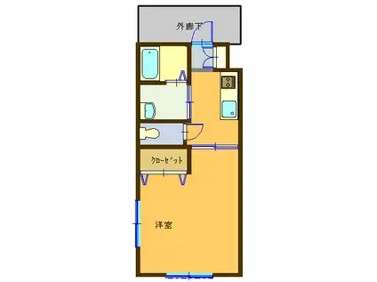 イーストパレスY-8(1K/1階)の間取り写真