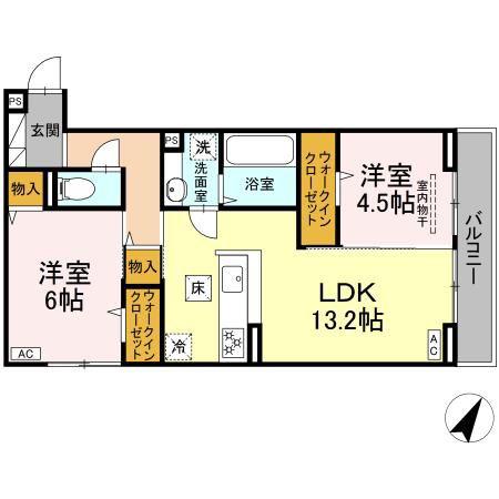 フラネーヴェ(2LDK/1階)の間取り写真