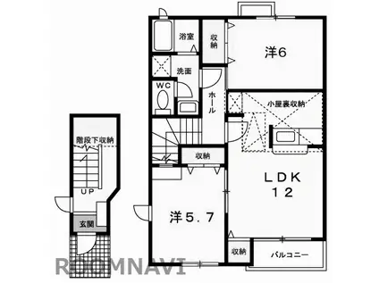 ジュネス99A(2LDK/2階)の間取り写真