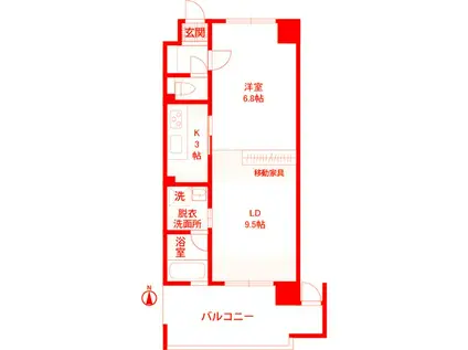 メゾン・ブランシュ・ナガサカ(1LDK/2階)の間取り写真