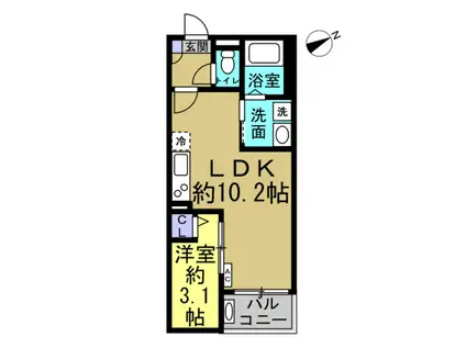 JACK SHINCHI II(1LDK/3階)の間取り写真