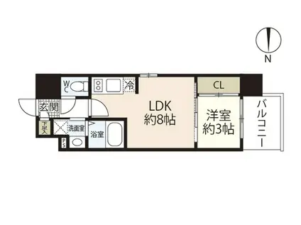 LIVECASA鶴見町(1LDK/10階)の間取り写真