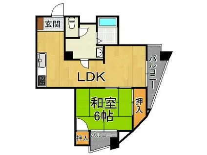 奥野ビル(1LDK/4階)の間取り写真