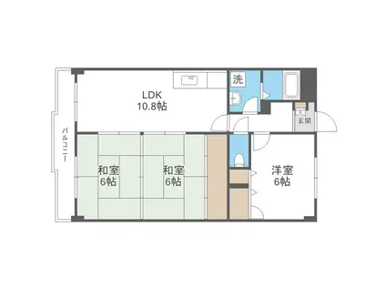シャトレ壱番館(3LDK/2階)の間取り写真