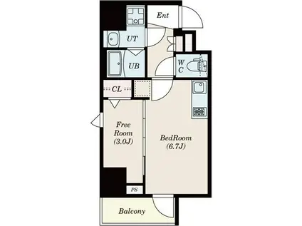 エスリードレジデンス上前津フロント(1SK/2階)の間取り写真