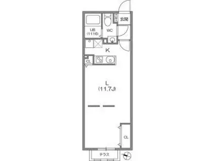 ZESTY駒沢大学II(1DK/2階)の間取り写真