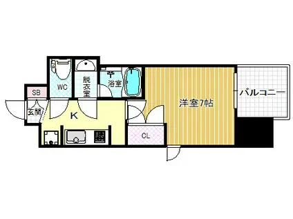 クレビオス梅田北(1K/3階)の間取り写真