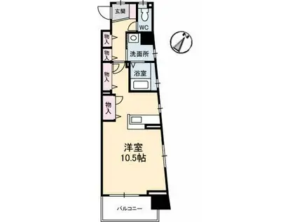 シティコート上幟町(ワンルーム/7階)の間取り写真