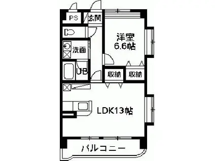 マンションエスポワール(1LDK/2階)の間取り写真