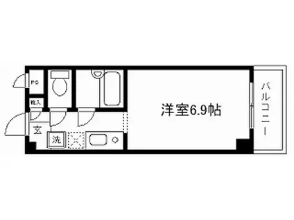 AZIII(1K/2階)の間取り写真