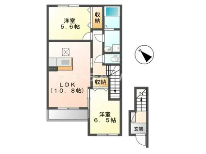 ラウレアオハナ(2LDK/2階)の間取り写真