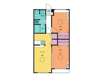 メルベーユわーるど(2LDK/2階)の間取り写真