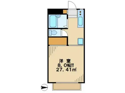 カリアンドラ内納(1K/1階)の間取り写真