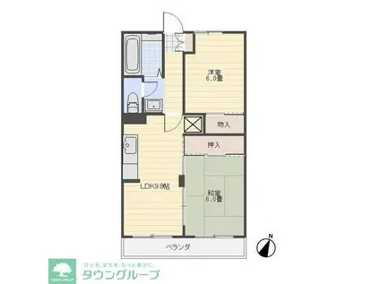 ヴァンベール東川口(2LDK/2階)の間取り写真