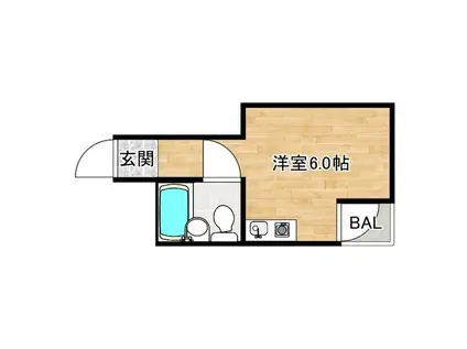 ビューパレー小路(ワンルーム/4階)の間取り写真